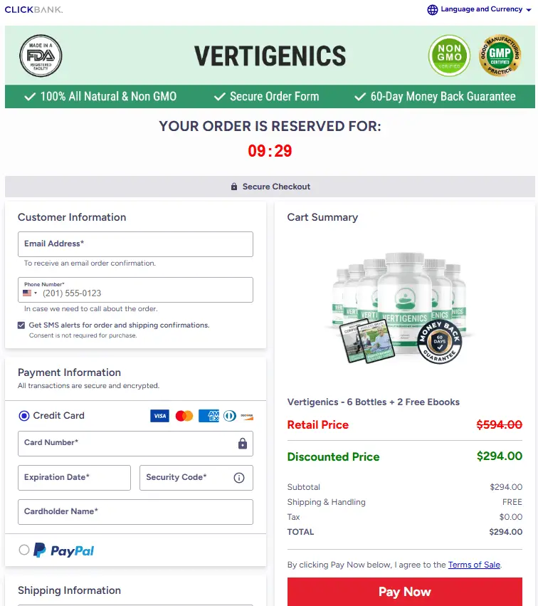 Vertigenics Checkout